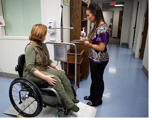 A patient on an accessible scale
