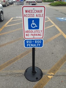 photograph of no parking sign in the access aisle